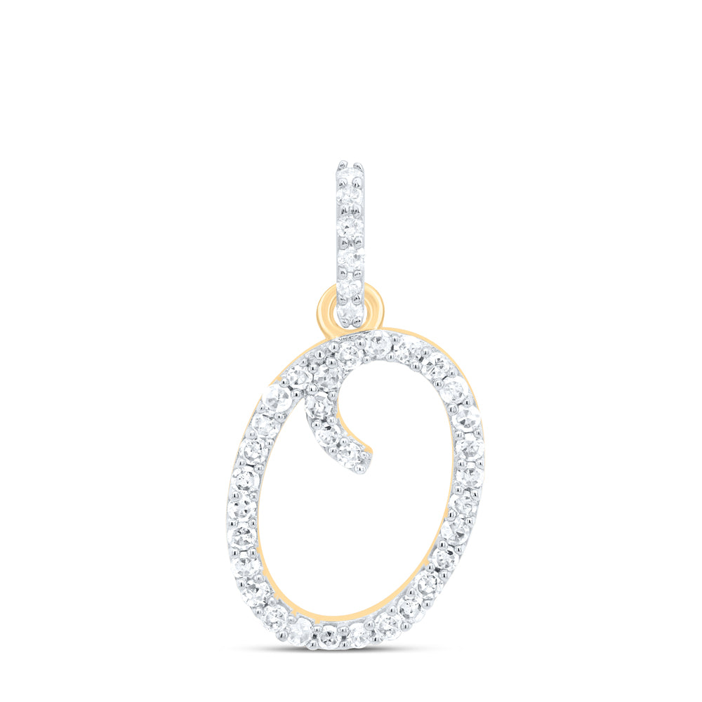 10kt Yellow Or White Gold Natural Diamond Initial Pendant