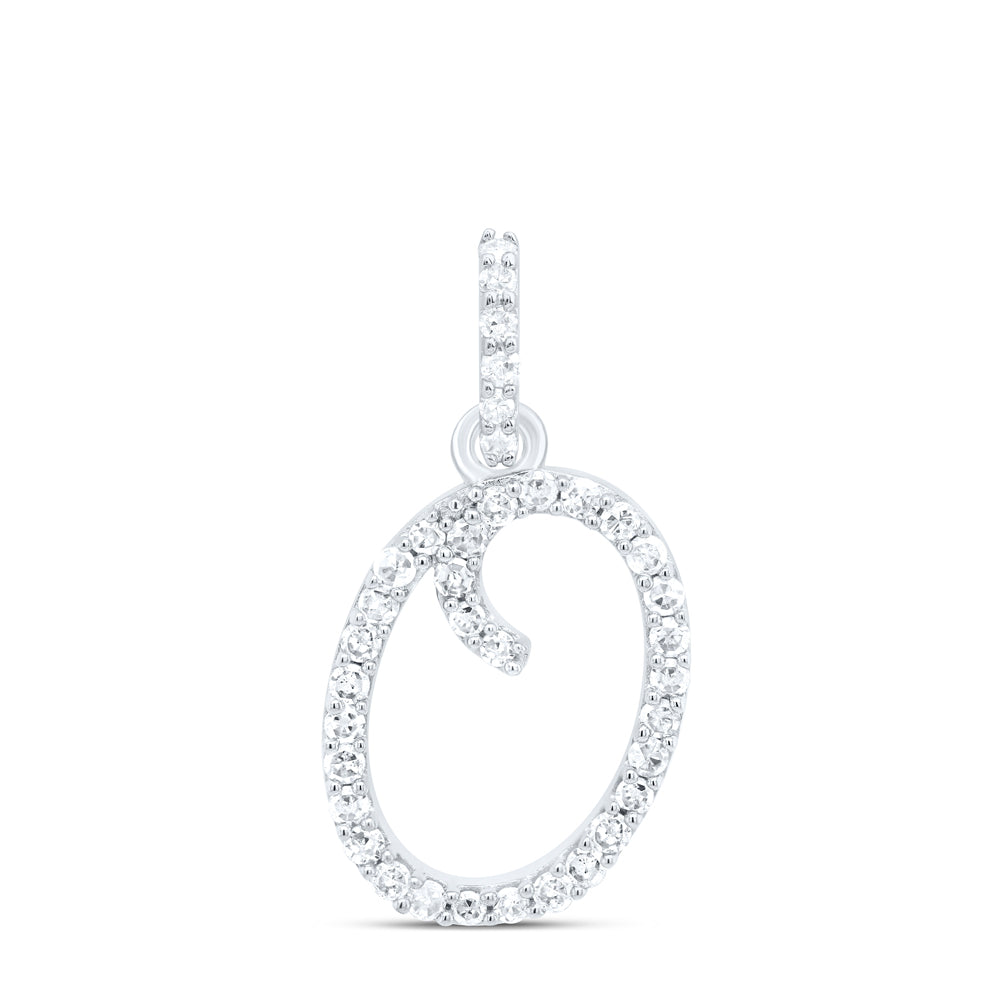 10kt Yellow Or White Gold Natural Diamond Initial Pendant