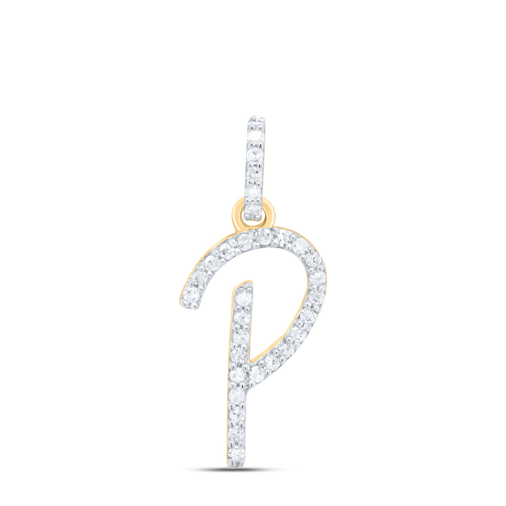 10kt Yellow Or White Gold Natural Diamond Initial Pendant