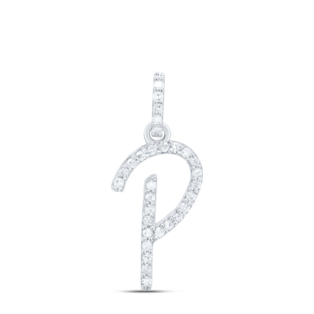10kt Yellow Or White Gold Natural Diamond Initial Pendant