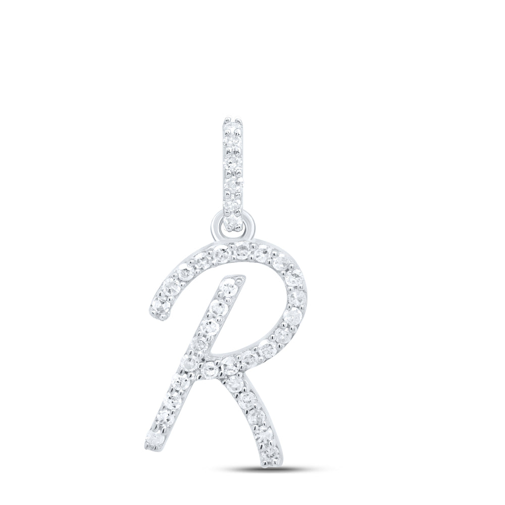 10kt Yellow Or White Gold Natural Diamond Initial Pendant
