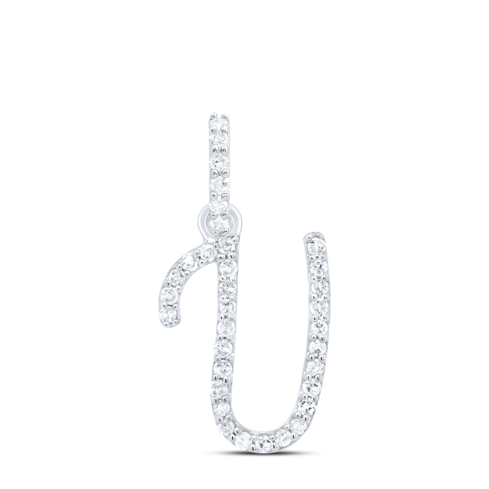 10kt Yellow Or White Gold Natural Diamond Initial Pendant