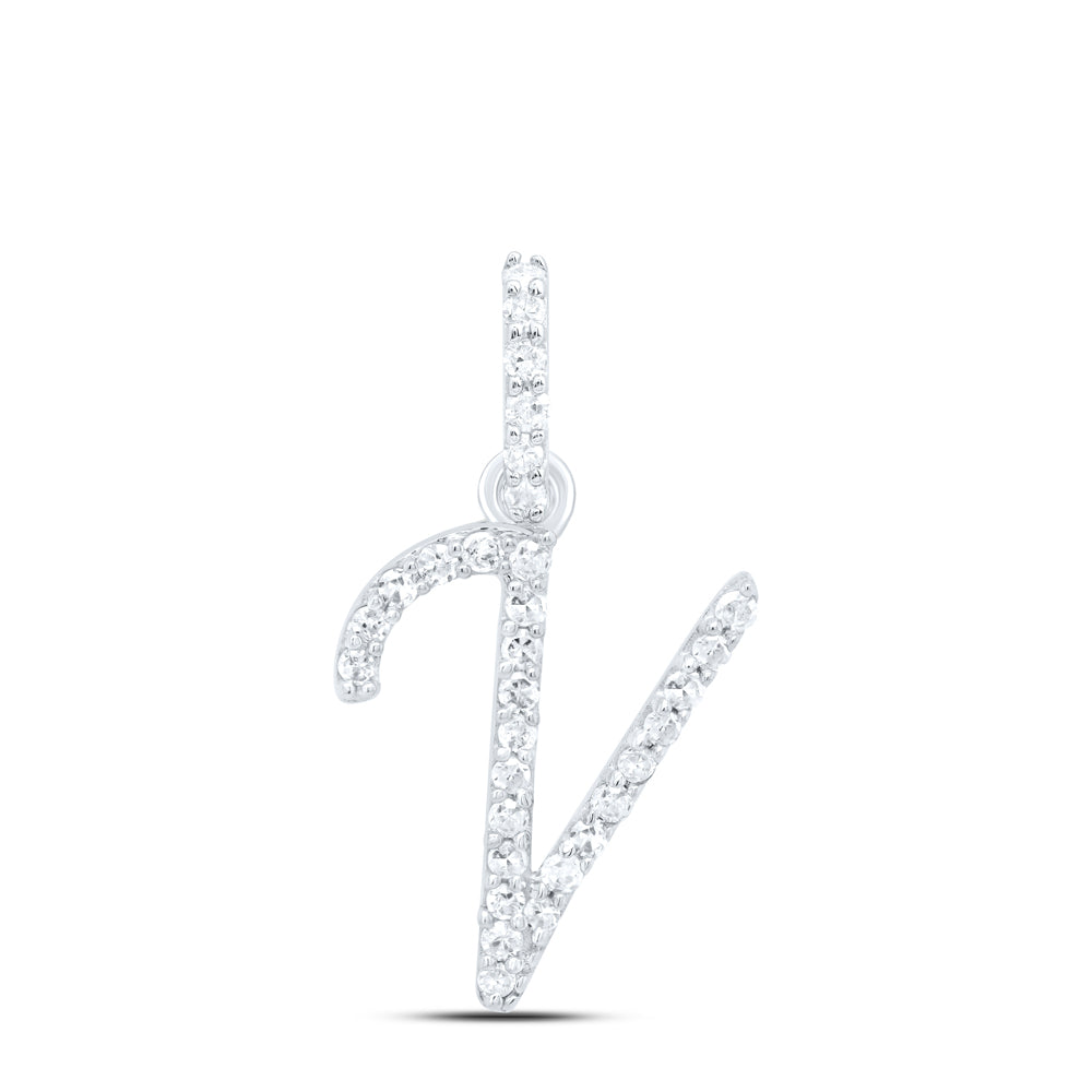 10kt Yellow Or White Gold Natural Diamond Initial Pendant