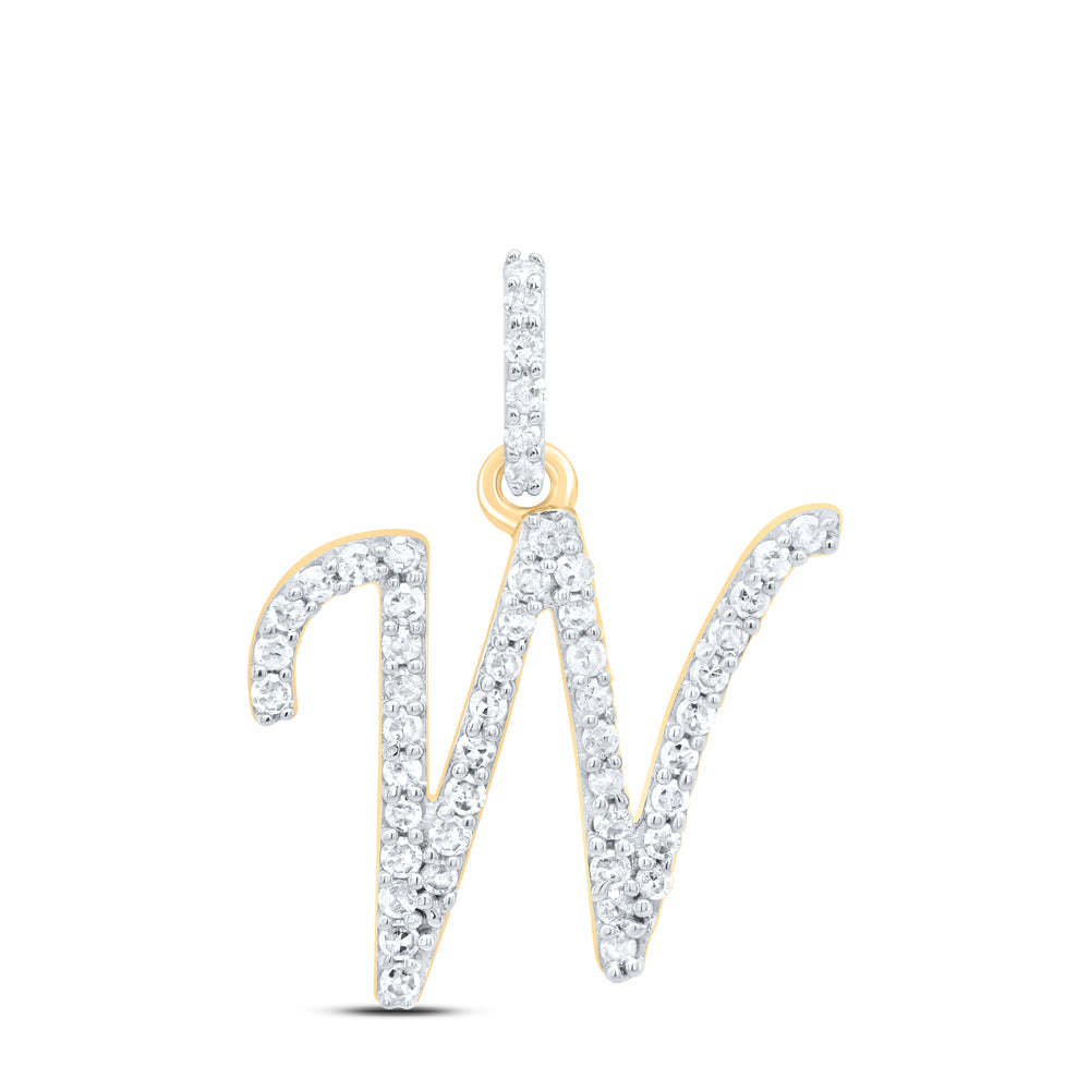 10kt Yellow Or White Gold Natural Diamond Initial Pendant