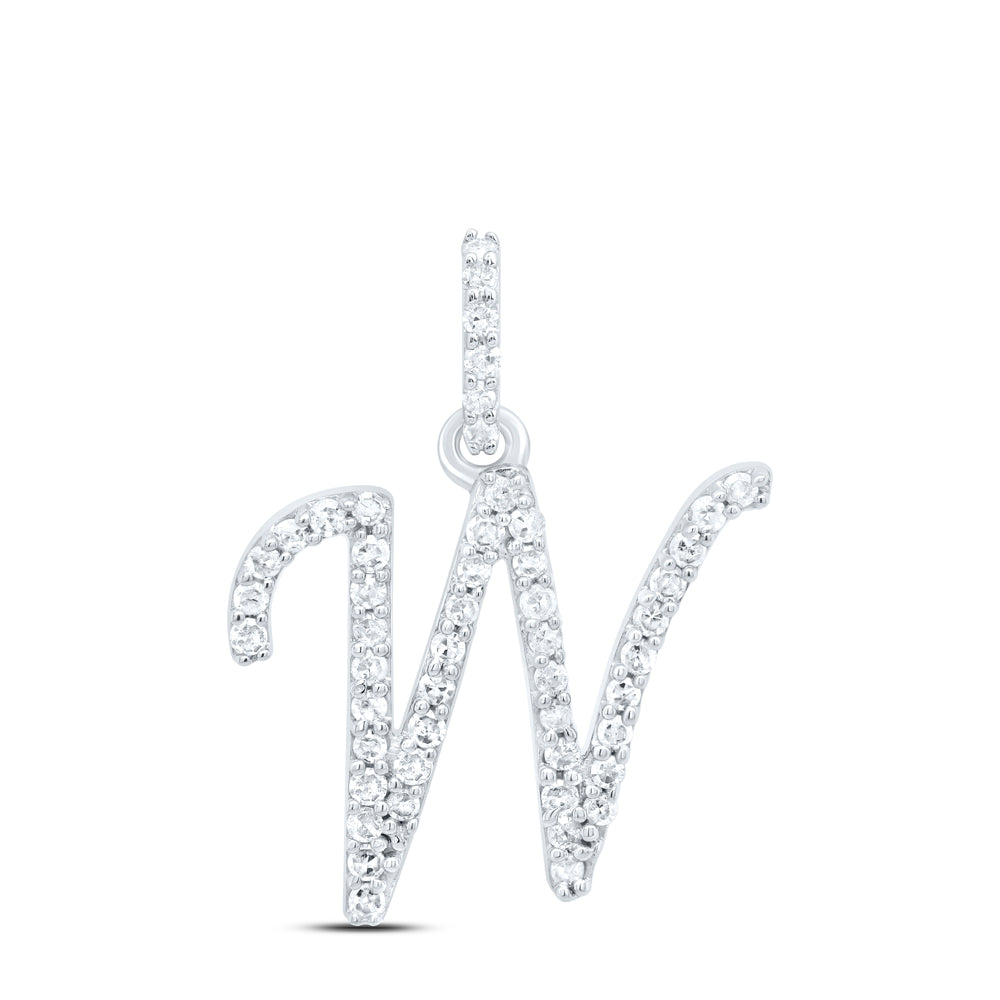 10kt Yellow Or White Gold Natural Diamond Initial Pendant