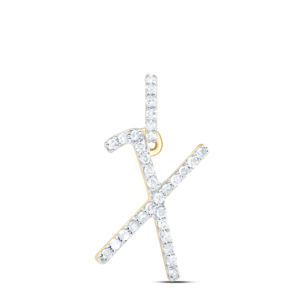 10kt Yellow Or White Gold Natural Diamond Initial Pendant
