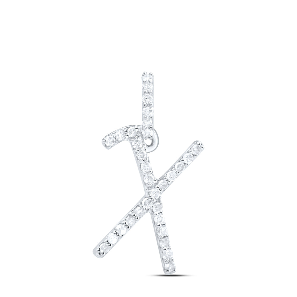 10kt Yellow Or White Gold Natural Diamond Initial Pendant