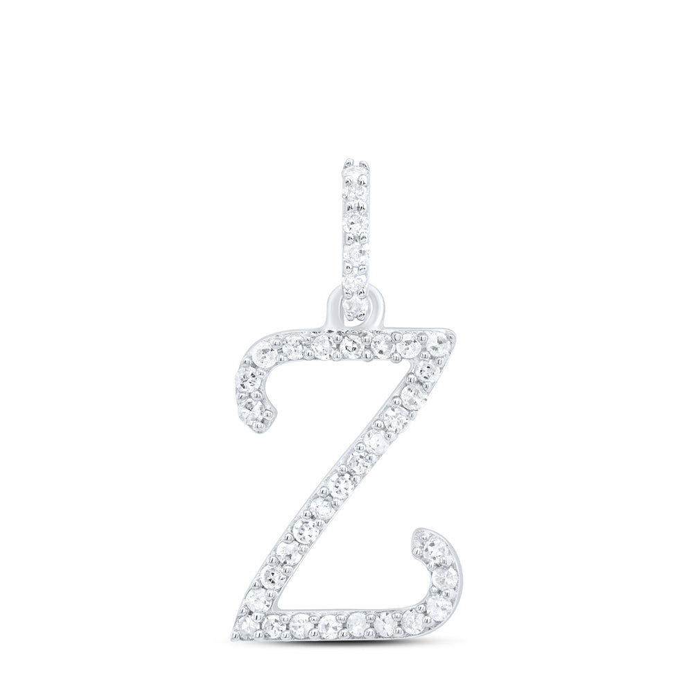 10kt Yellow Or White Gold Natural Diamond Initial Pendant