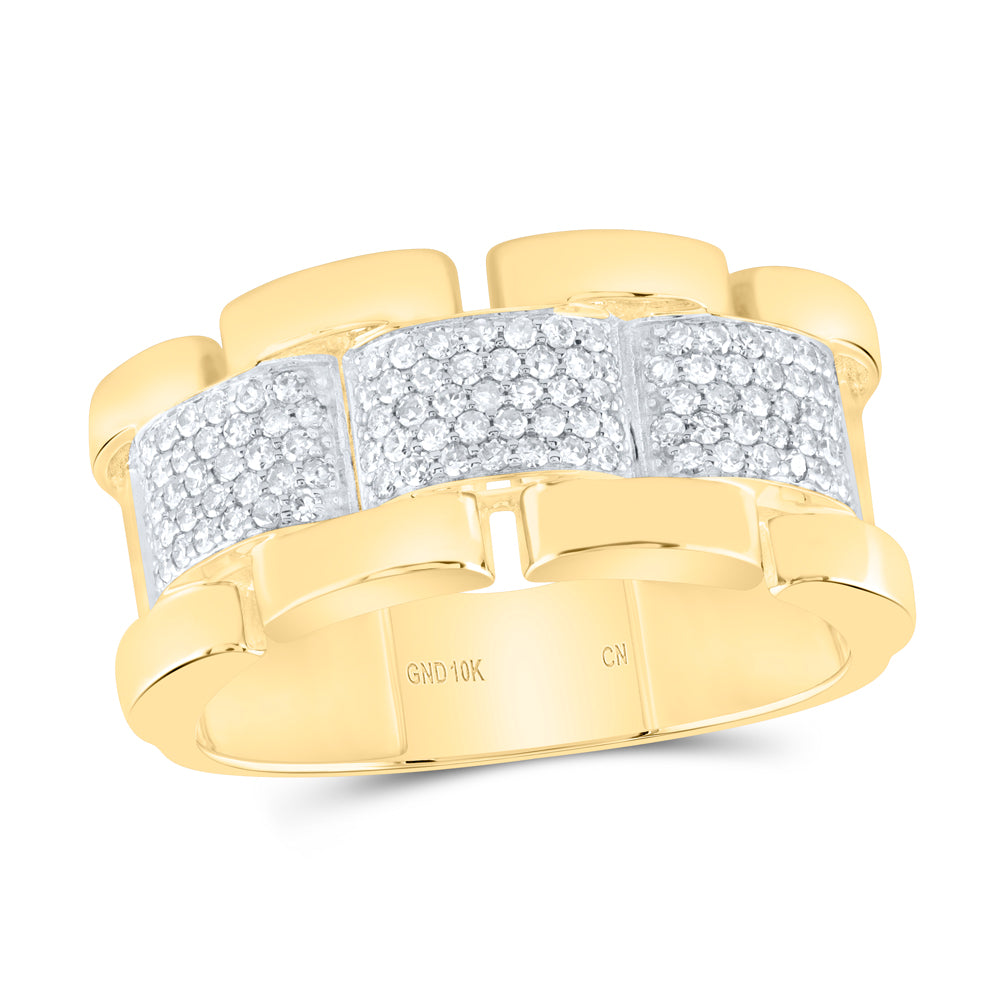 10K Yellow Gold 1/2Ctw Natural Diamond Cn Mens Ring