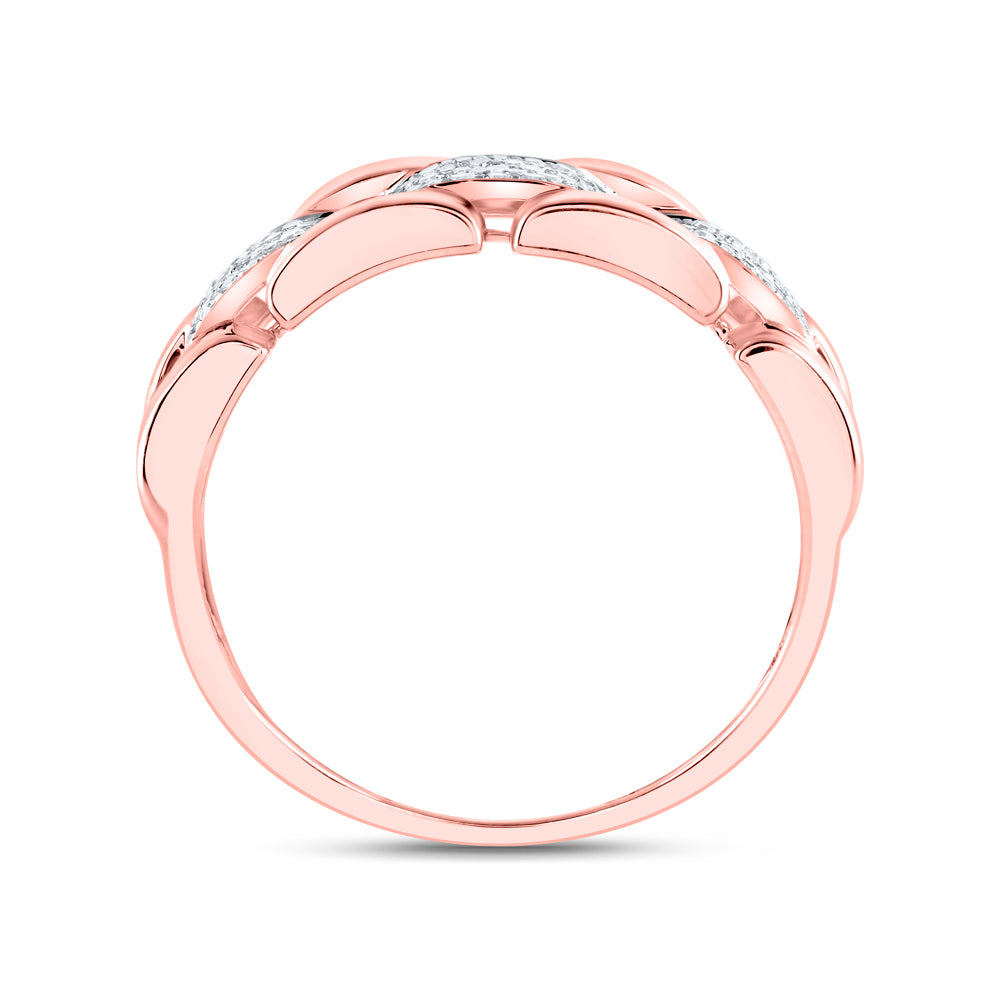 10kt Rose Gold 1/2 Cttw Natural Diamond Mens Ring, Men Size: 8-12