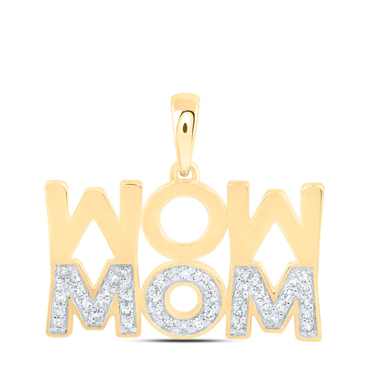 10kt Yellow Gold 1/5 Cttw Natural Diamond Mom Pendant