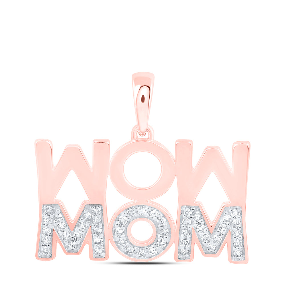 10kt Rose Gold 1/5 Cttw Natural Diamond Mom Pendant