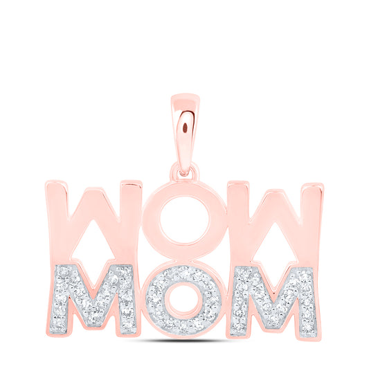 10kt Rose Gold 1/5 Cttw Natural Diamond Mom Pendant