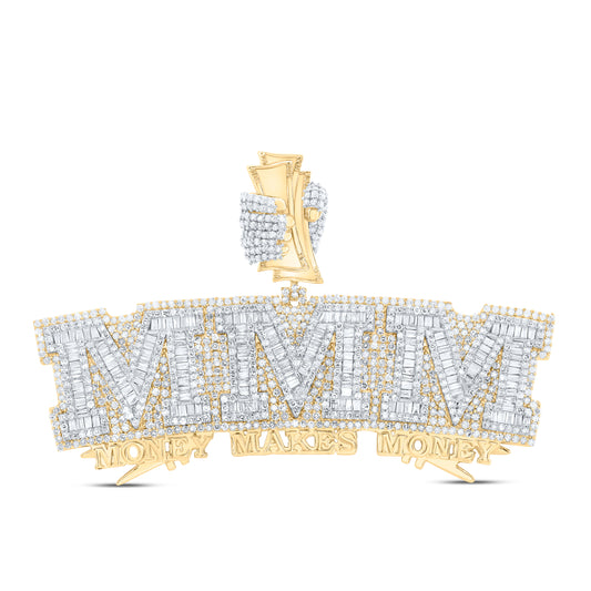 10kt Yellow Gold 4 3/8 Cttw Natural Diamond " Mmm" Mens Charm