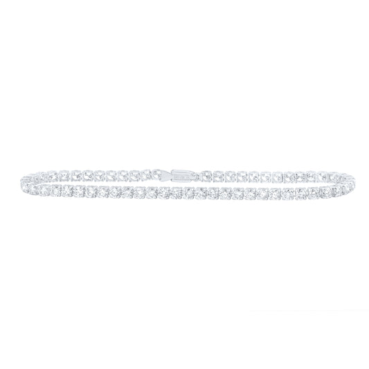 14kt White Gold 5 Cttw Natural Diamond Tennis Bracelet, Length: 7 Inch