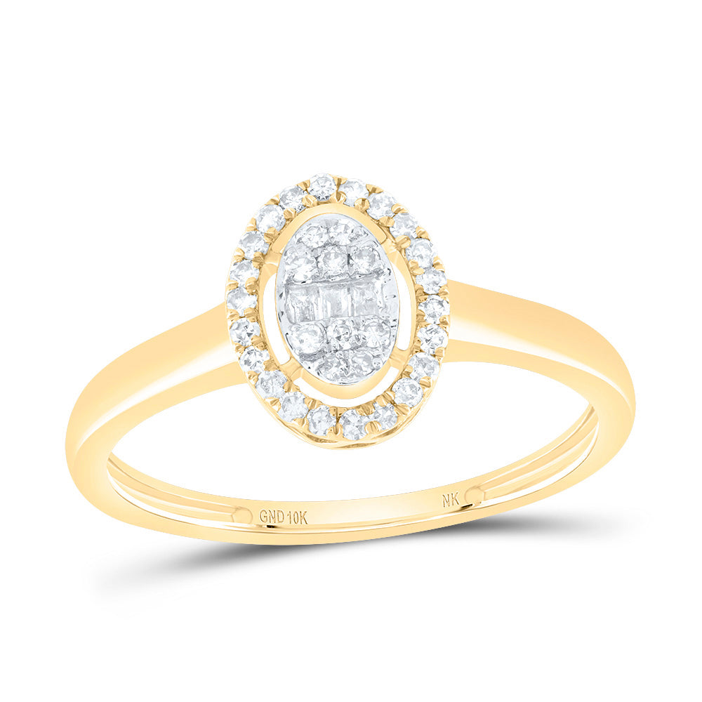 10kt Yellow Or White Gold Natural Diamond Fashion Oval Wedding Engagement Anniversary Ring