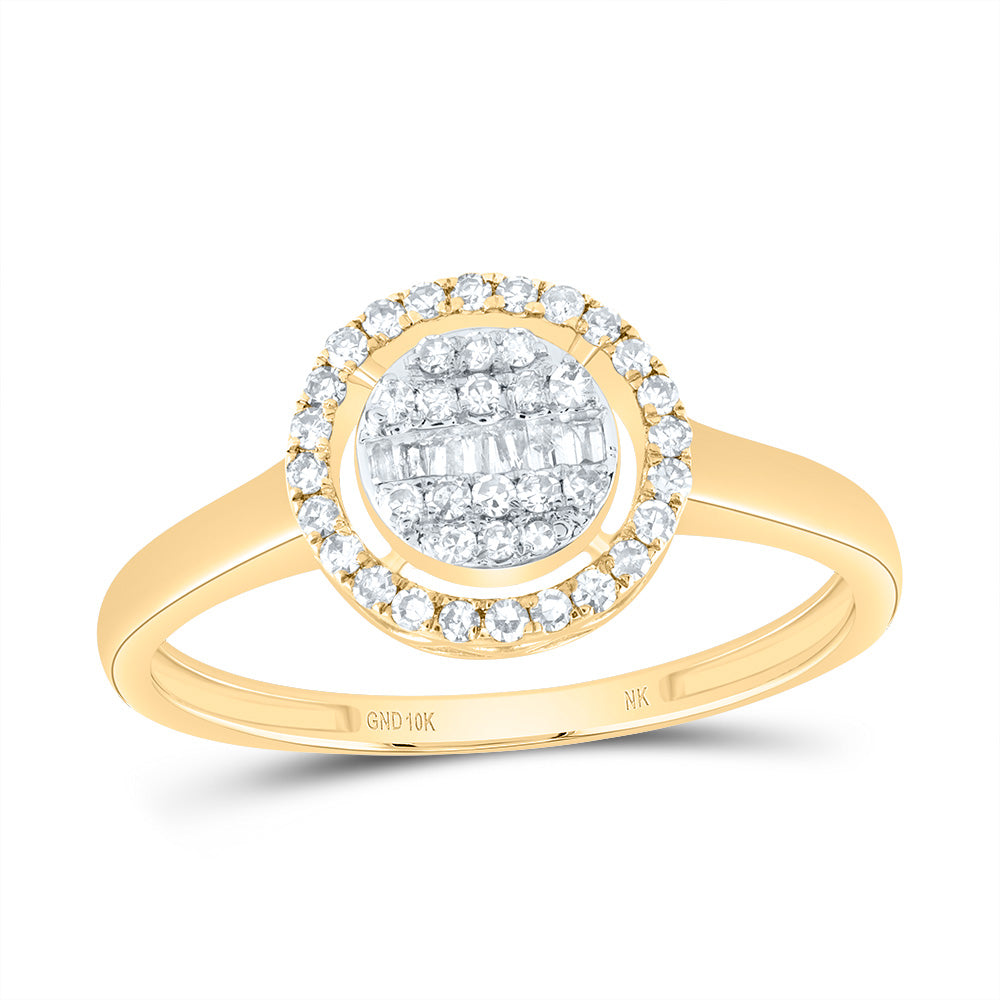 10kt Yellow Or White Gold Natural Diamond Fashion Round Wedding Engagement Anniversary Ring