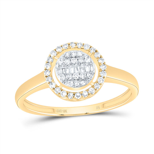 10kt Yellow Or White Gold Natural Diamond Fashion Round Wedding Engagement Anniversary Ring