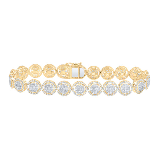 10kt Yellow Gold 5 1/4 Cttw Natural Diamond Fashion Round Bracelet, Length: 8.5 Inch