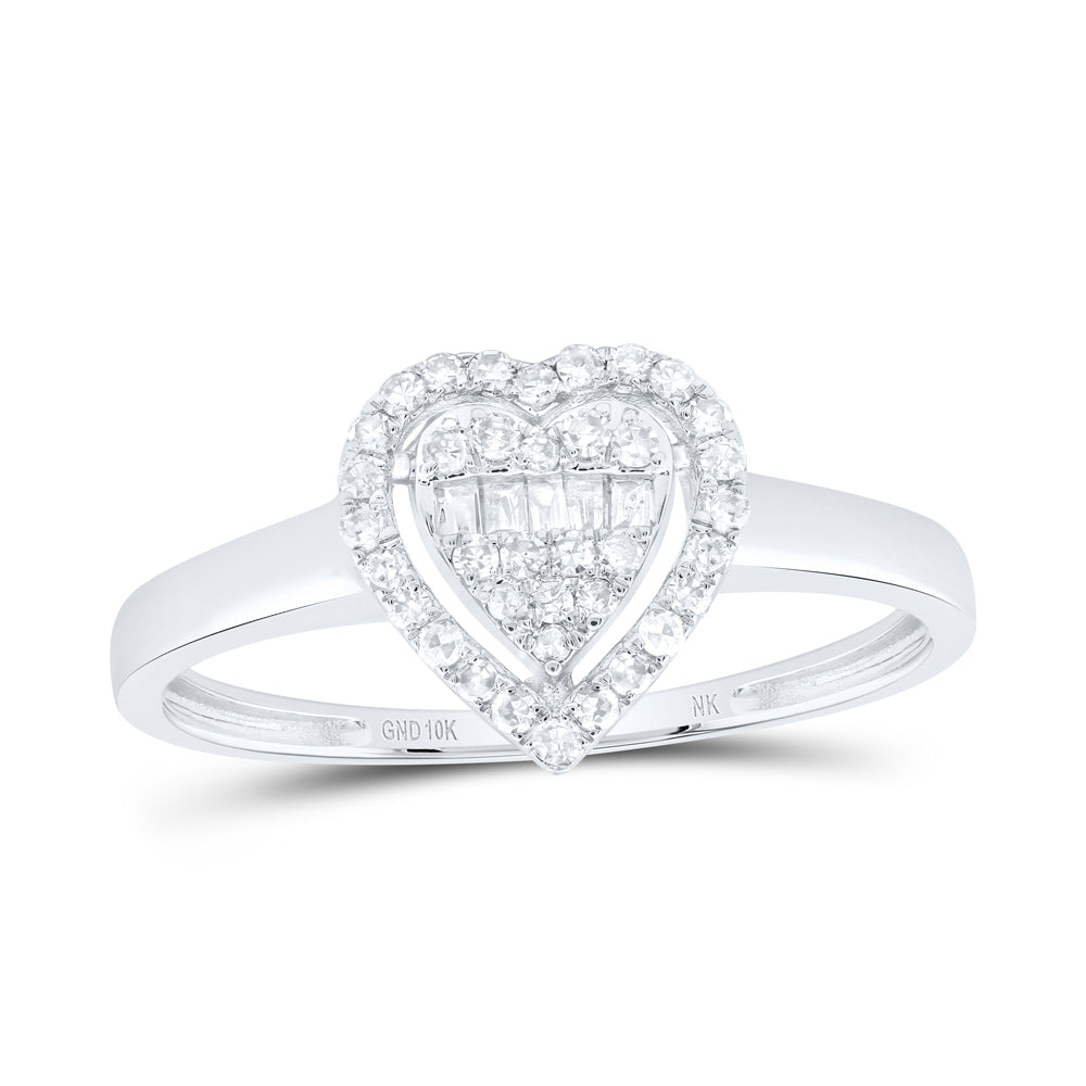 10kt Yellow Or White Gold Natural Diamond Fashion Heart Wedding Engagement Anniversary Ring