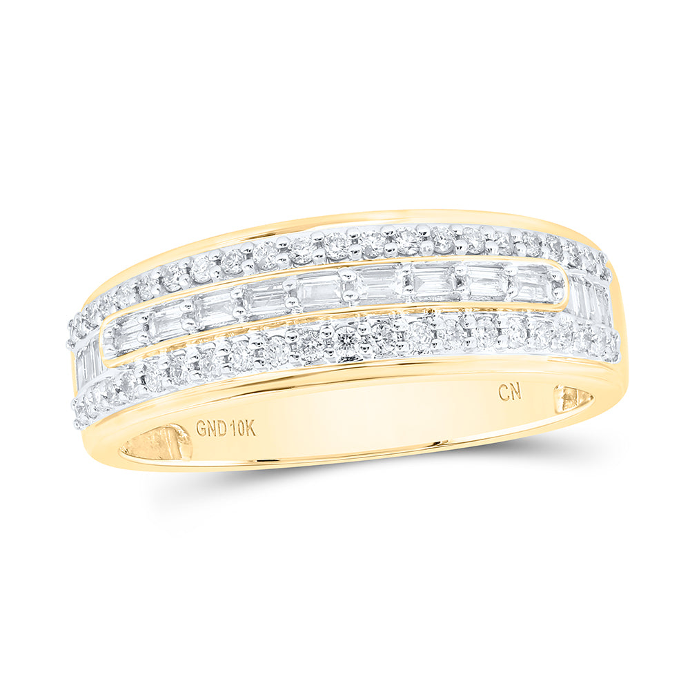 10kt Yellow Gold His & Hers 1 3/4 Cttw Natural Diamond Fashion Bridal Wedding Ring Band Set, Women Size: 5-9, Men Size: 8-12
