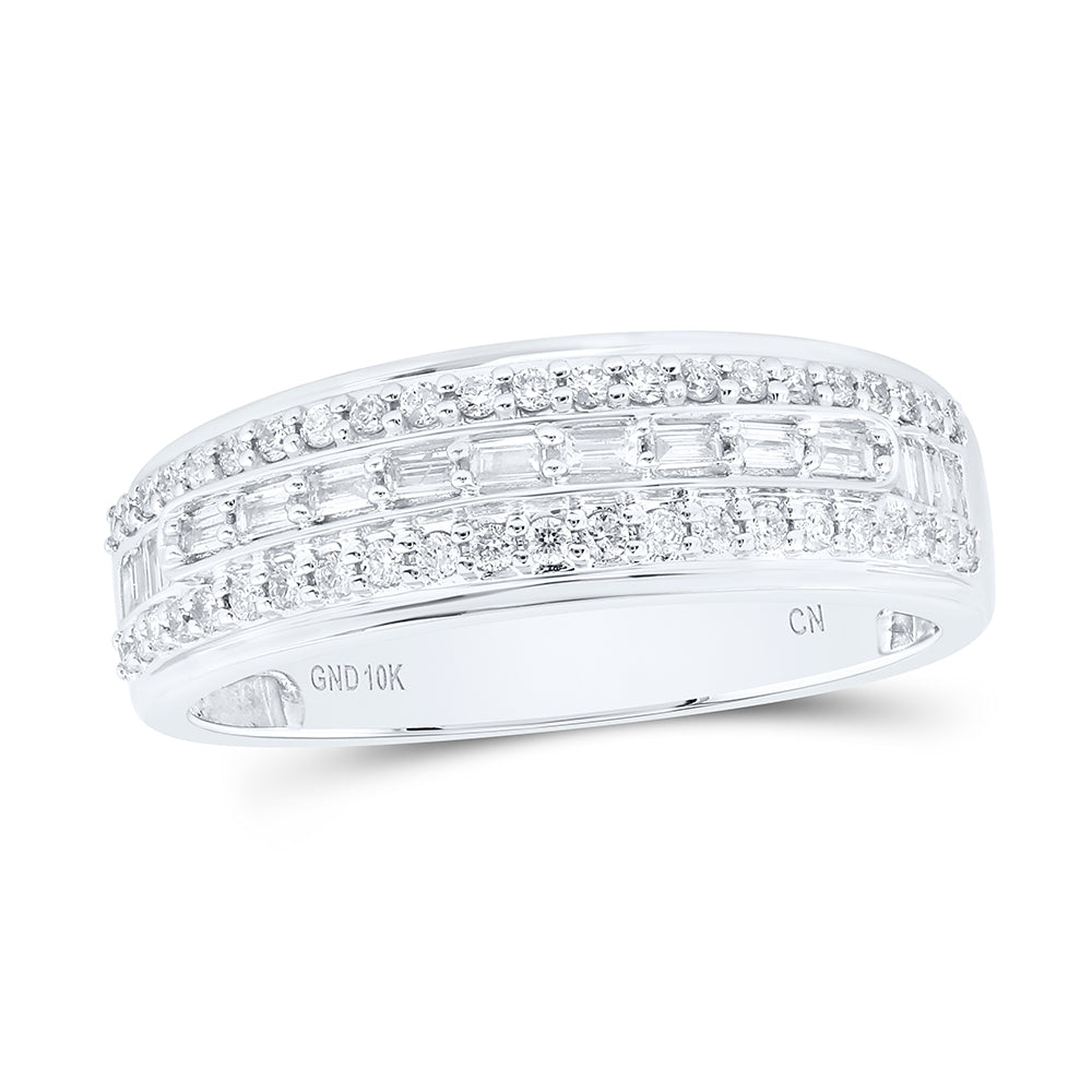 10kt White Gold His & Hers 1 3/4 Cttw Natural Diamond Fashion Bridal Wedding Ring Band Set, Women Size: 5-9, Men Size: 8-12