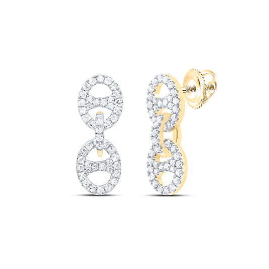 10K Yellow Gold 1/3Cttw Natural Diamond Cn Fashion Dangling Earring