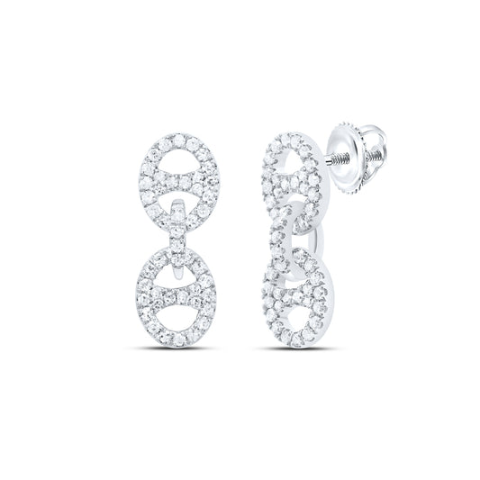 10kt White Gold 1/3 Cttw Natural Diamond Fashion Dangling Earring
