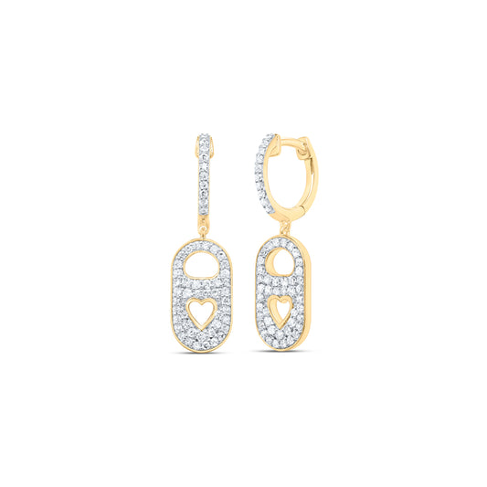 10kt Yellow Gold 1/2 Cttw Natural Diamond Fashion Dangling Earring