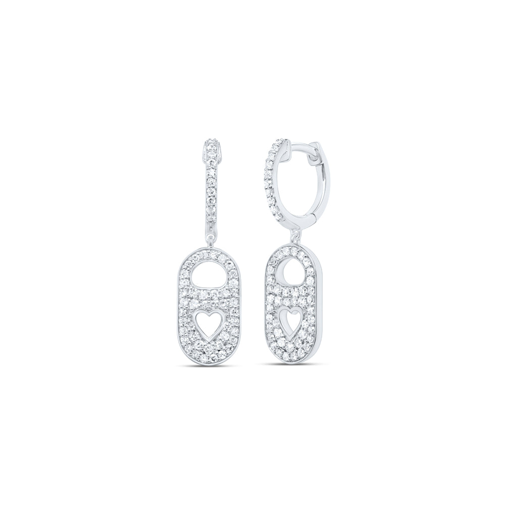 10kt White Gold 1/2 Cttw Natural Diamond Fashion Dangling Earring