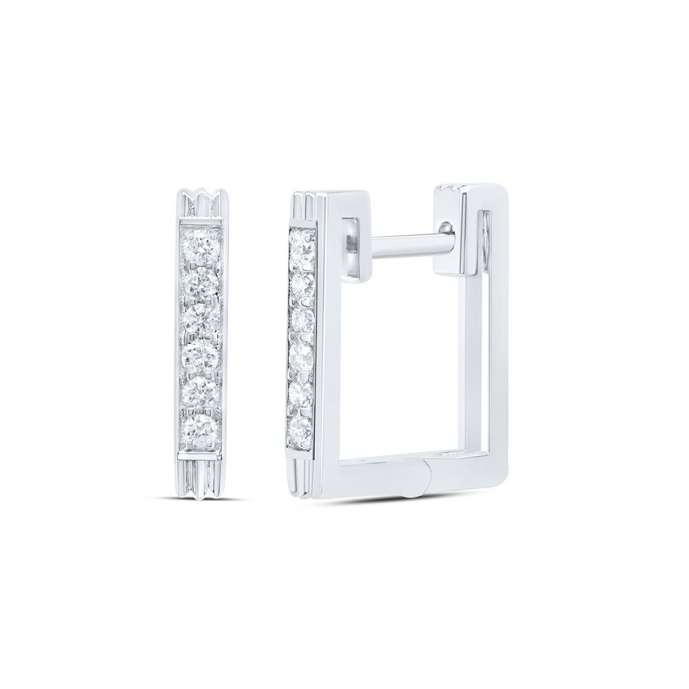10kt White Gold 1/5 Cttw Natural Diamond Fashion Hoop Earring