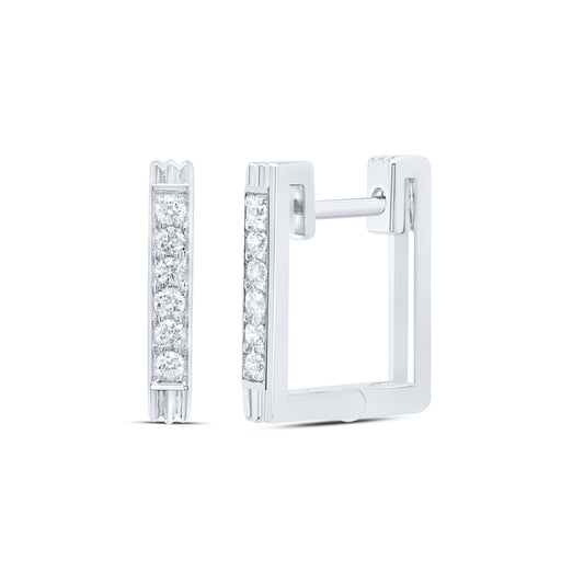 10kt White Gold 1/5 Cttw Natural Diamond Fashion Hoop Earring