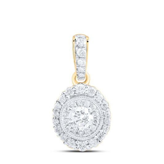 14kt Yellow Gold 3/8 Cttw Natural Diamond Fashion Round Pendant
