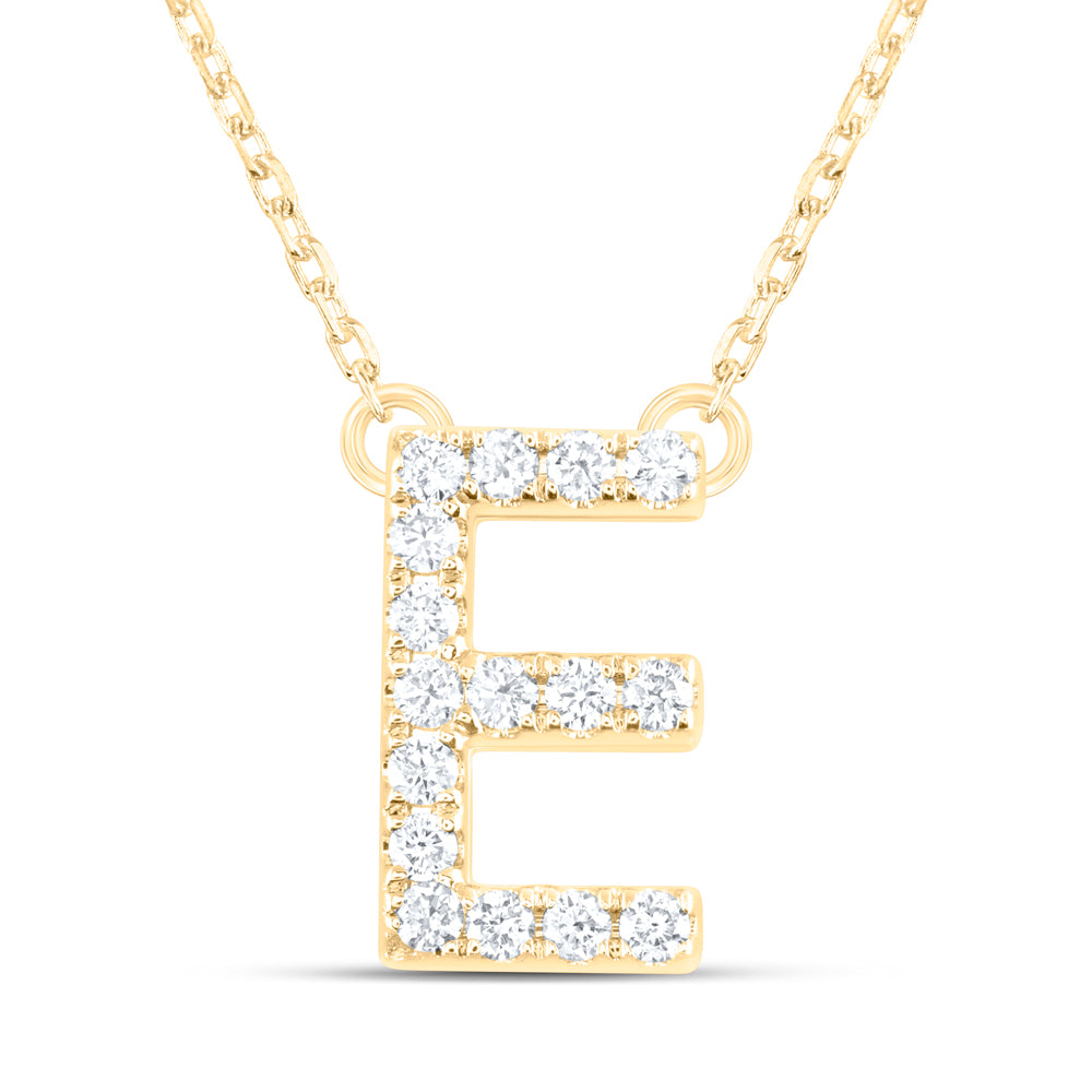 14kt Yellow Or White Gold Natural Diamond Ana M Initial Fashion Necklace, Length: 16 Inch
