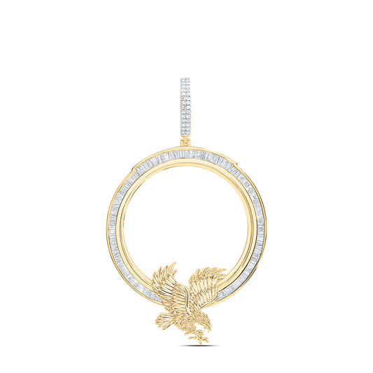 14kt Yellow Gold 1 3/4 Cttw Natural Diamond Centenario Bezel Memory Pendant