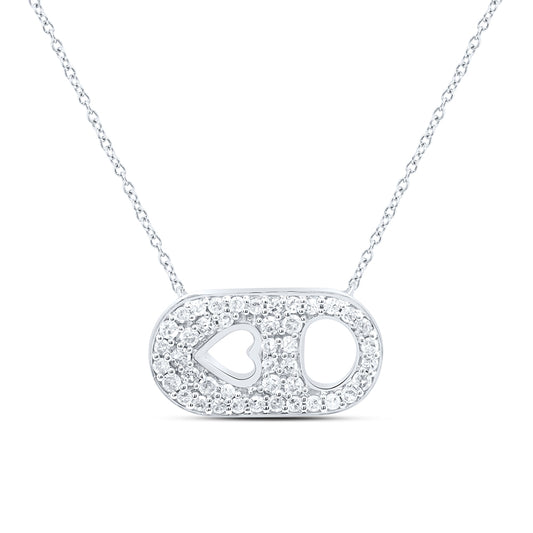 10kt White Gold 1/5 Cttw Natural Diamond Fashion Necklace