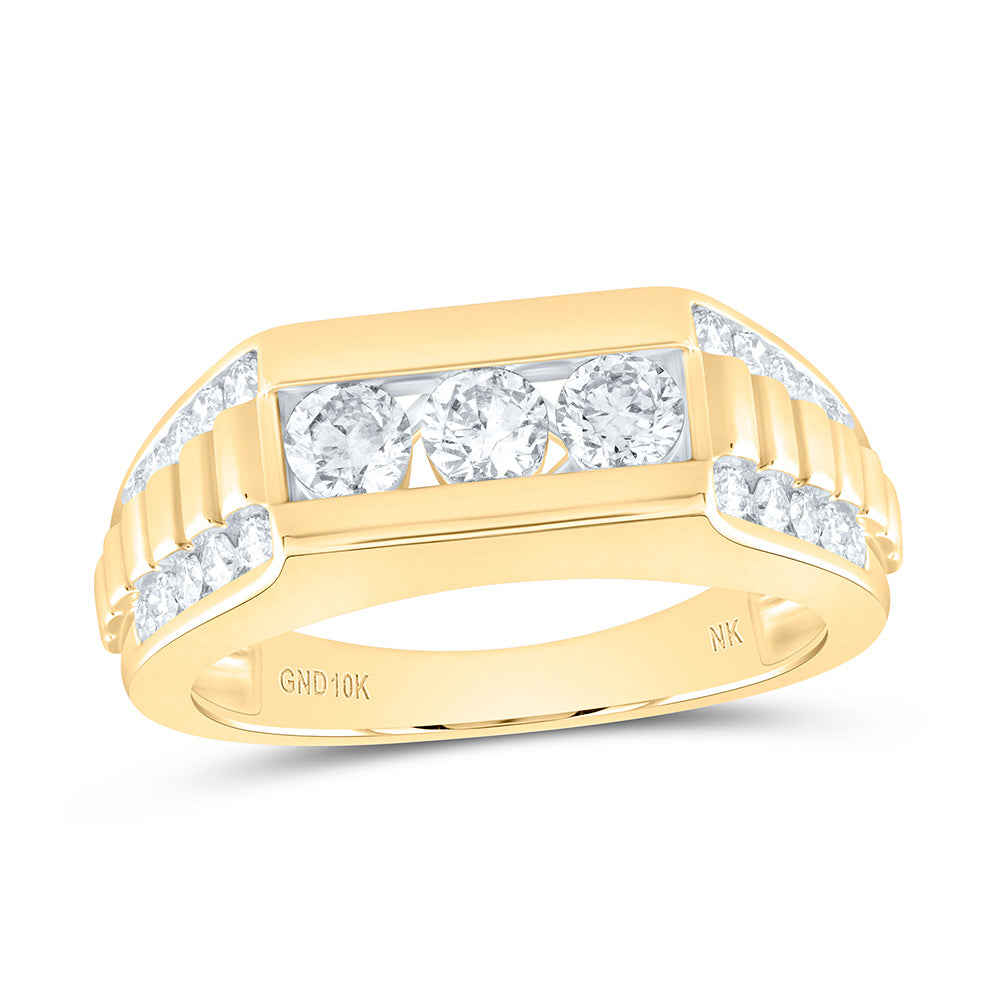 10kt Yellow Or White Gold Natural Diamond Fashion Mens Ring