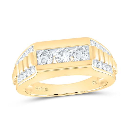 10kt Yellow Or White Gold Natural Diamond Fashion Mens Ring