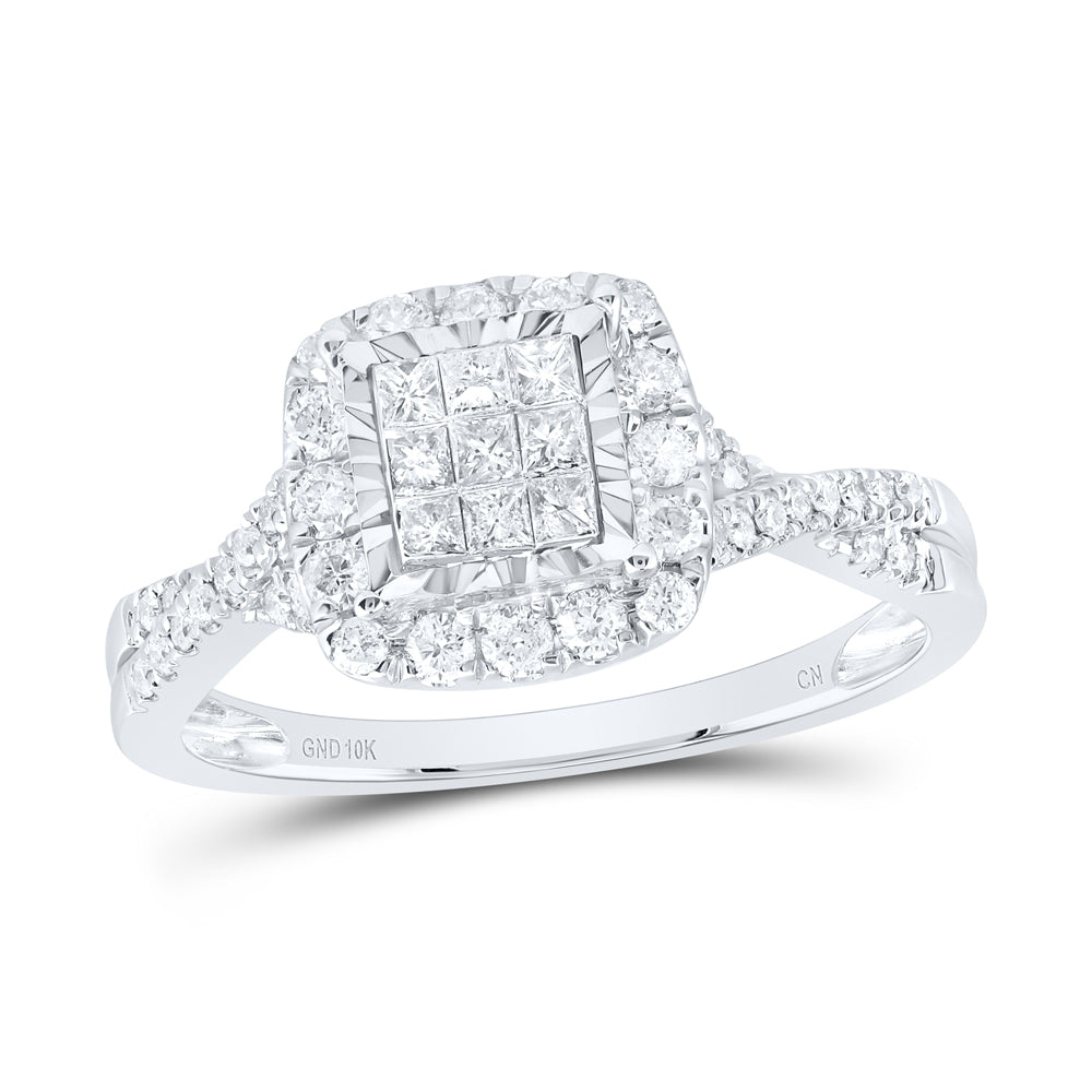 10kt White Gold 1/2 Cttw Natural Diamond Bridal Wedding Engagement Anniversary Ring, Women Size: 5-9