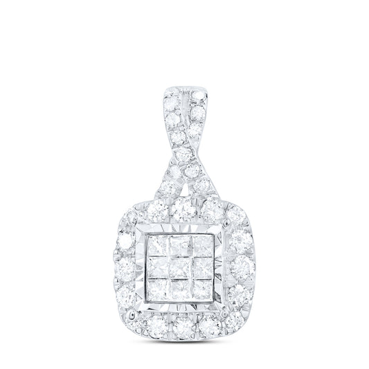 10kt White Gold 1/2 Cttw Natural Diamond Fashion Pendant