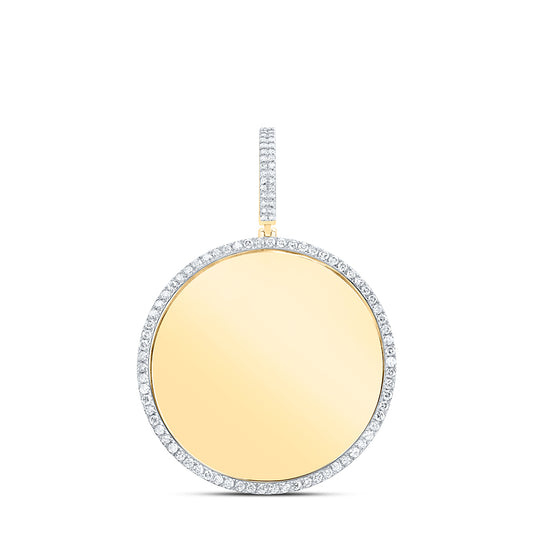 10kt Yellow Gold 1 3/8 Cttw Natural Diamond Fashion Round Memory Pendant