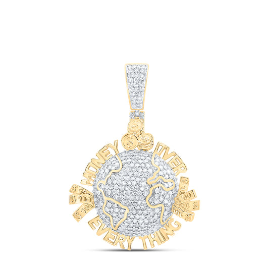 10kt Yellow Gold 1 Cttw Natural Diamond Money Over Every Thing Mens Charm