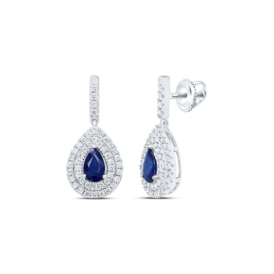 14kt Yellow Or White Gold Natural Diamond Ana M 6x4mm Pear Natural Gem Dangling Earring
