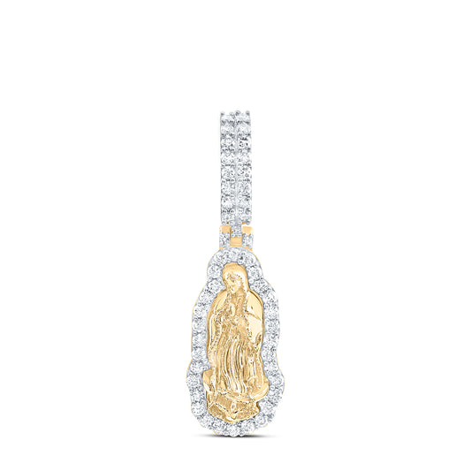 10kt Yellow Gold Natural Diamond Mens Charm