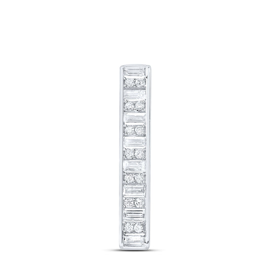 14kt White Gold 1/4 Cttw Natural Diamond Ana M Fashion Baguette Pendant