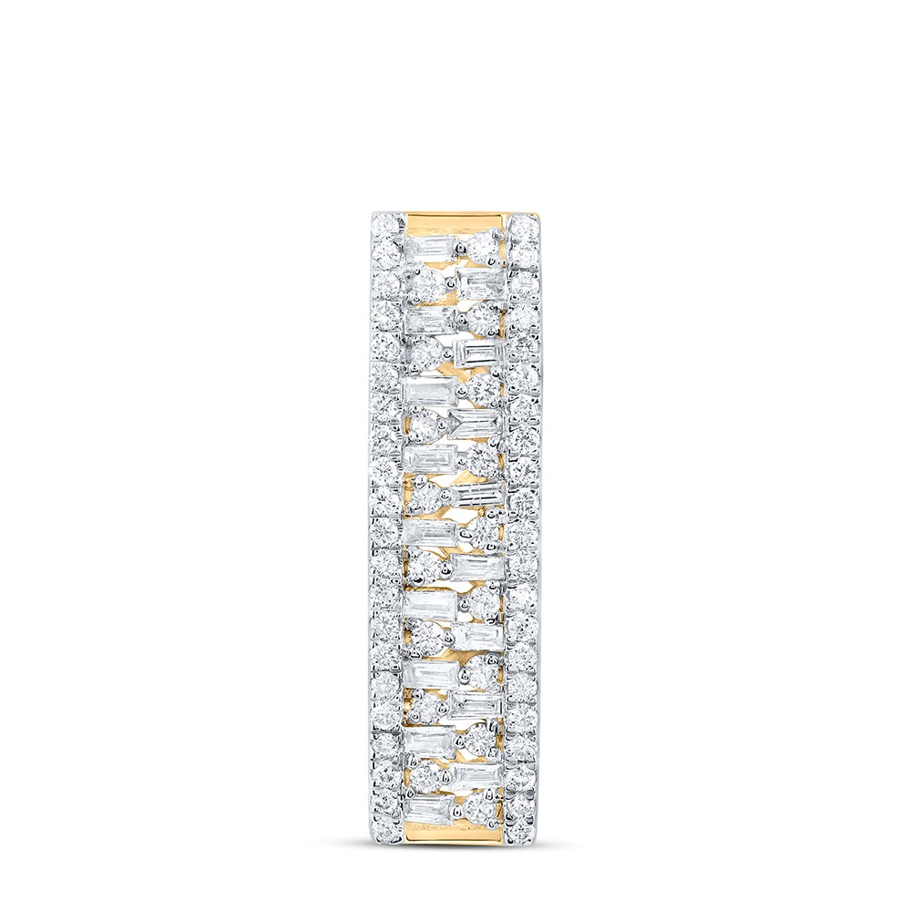 14kt Yellow Gold 3/8 Cttw Natural Diamond Ana M Fashion Baguette Pendant