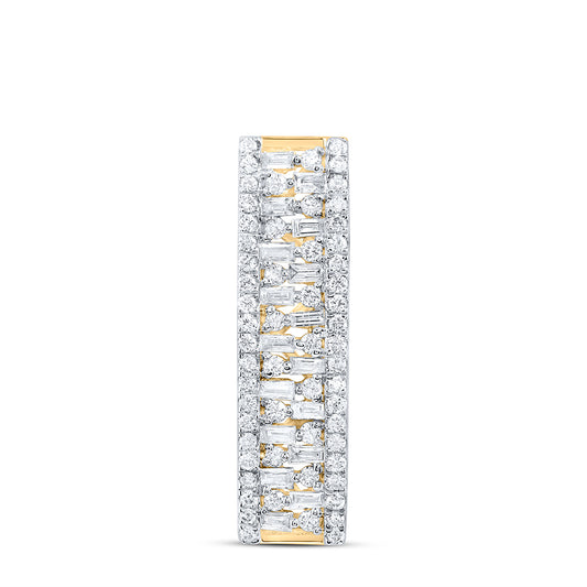 14kt Yellow Gold 3/8 Cttw Natural Diamond Ana M Fashion Baguette Pendant