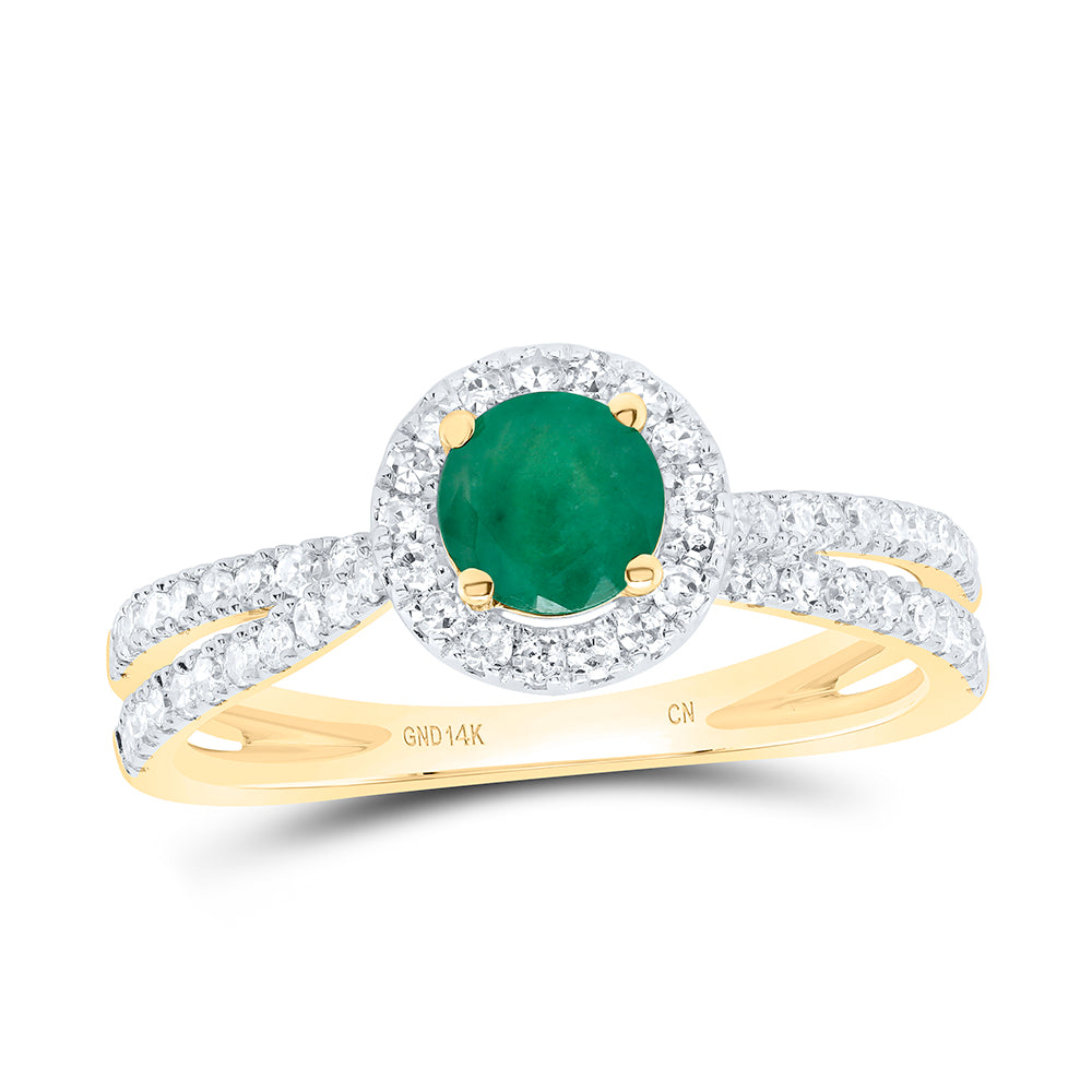 14kt Yellow Or White Gold Natural Diamond 5mm Round Natural Gem Wedding Engagement Anniversary Ring