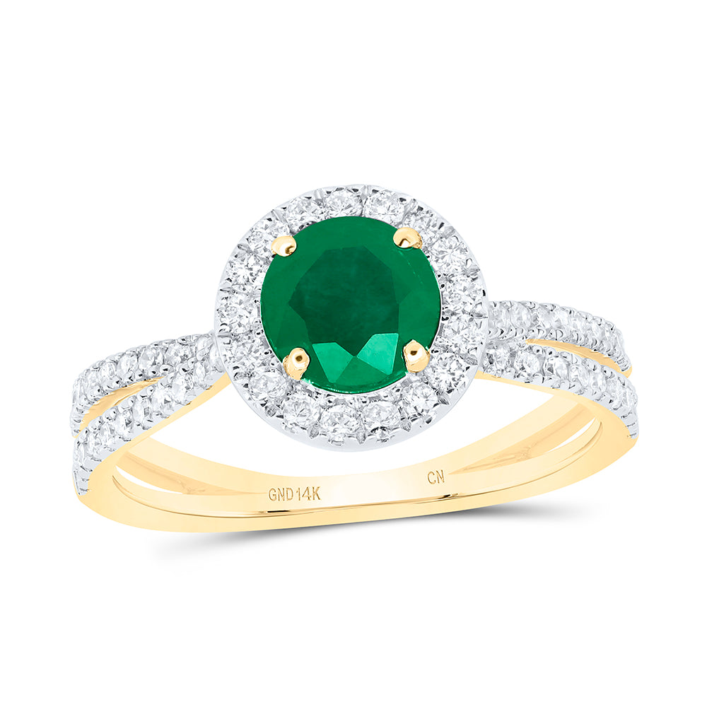 14kt Yellow Or White Gold Natural Diamond 6.3mm Round Natural Gem Wedding Engagement Anniversary Ring