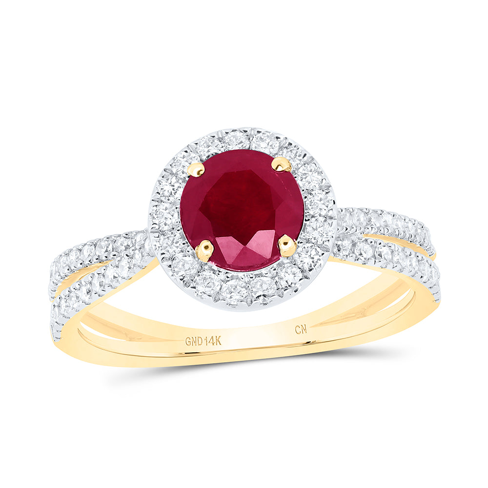 14kt Yellow Or White Gold Natural Diamond 6.3mm Round Natural Gem Wedding Engagement Anniversary Ring